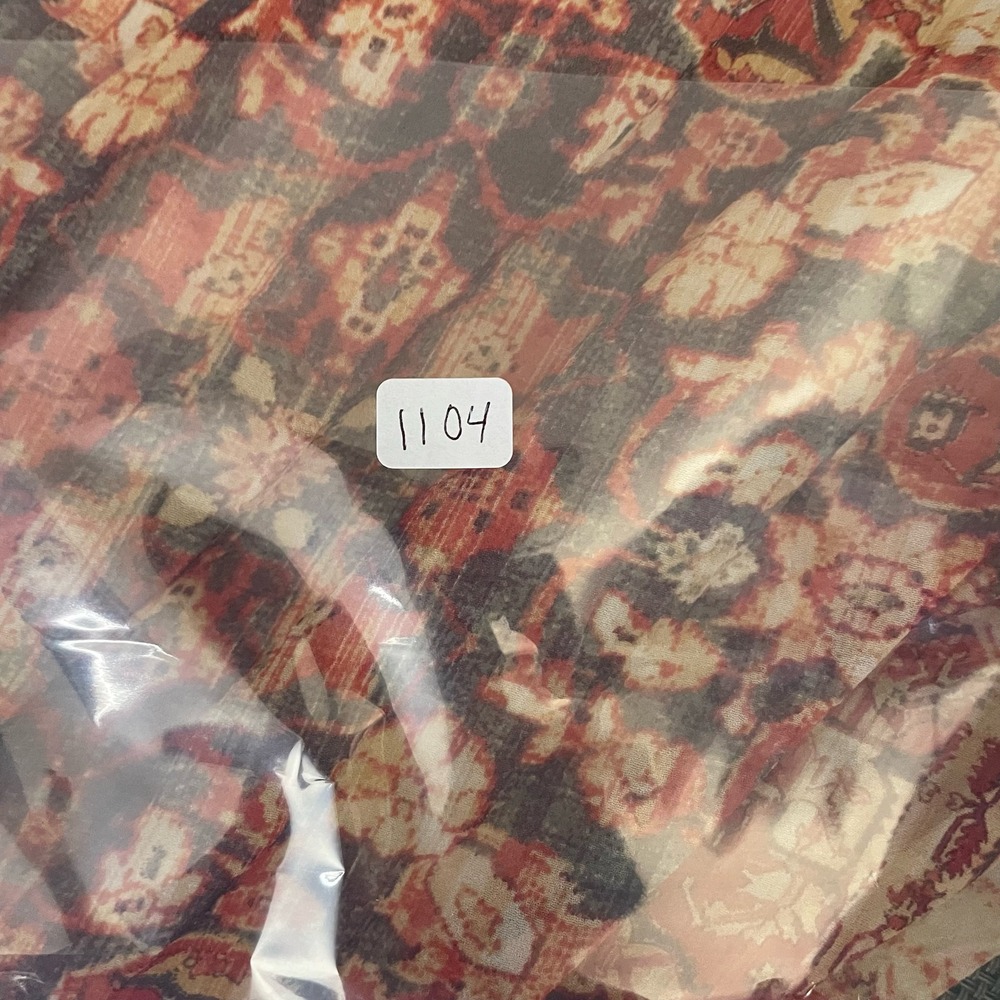 Anthropologie Akemi Kin Floral Maxi Skirt Red Beige Pleated Size L‎ - Picture 9 of 9